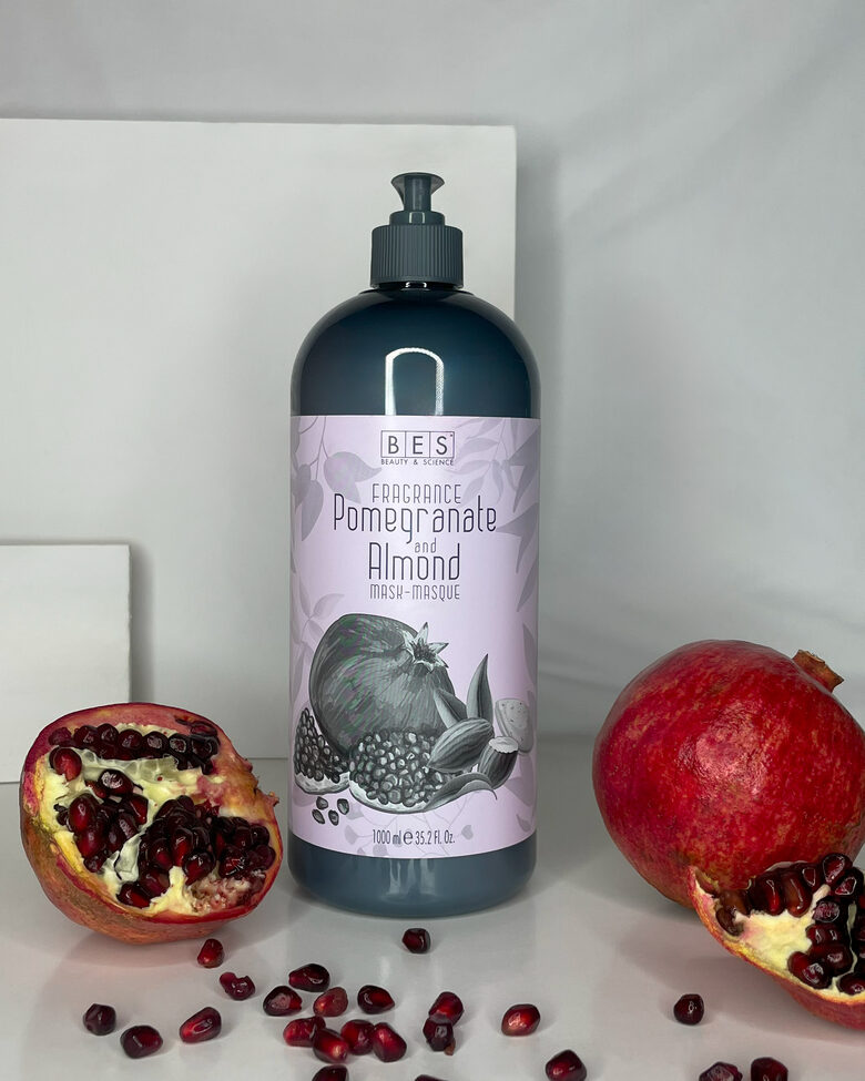 BES FRAGRANCE matu maska ar granātābolu un mandeļu aromātu 1000ml